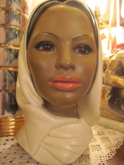 画像2: ■50's　マーワル社ビンテージ女性ターバンヘッド像　アンティーク(4)中東アラブ