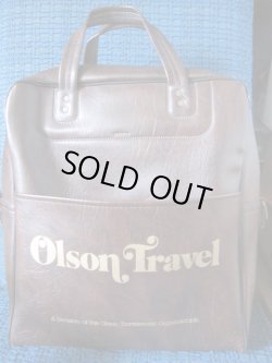 画像1: ◆70's　USA製旅行会社　OLSON TRAVEL アド物バッグ*ビンテージ