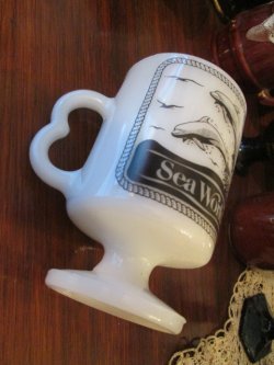 画像3: ●Sea World Mug アメリカ水族館1980年　アド物ミルクガラスマグカップ