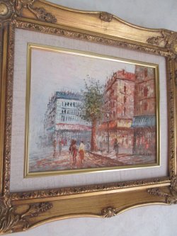 画像2: ◆欧州パリ街並み　風景画　アンティーク絵画*芸術ヴィクトリア
