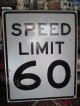 BIG■Vintage50's〜(木製) USAヴィンテージ道路標識Speed Limit60 