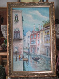 画像1: ヴェネチア　水の都　絵画　アンティークUSA　イタリアAntique 