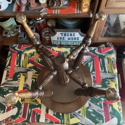 画像8: 希少！20’s〜30’s アメリカアンティーク　回転木製ガラス玉チェア椅子 USAヴィンテージ家具/40'sアールデコ西海岸フランスイギリス西海岸