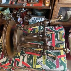 画像6: 希少！20’s〜30’s アメリカアンティーク　回転木製ガラス玉チェア椅子 USAヴィンテージ家具/40'sアールデコ西海岸フランスイギリス西海岸