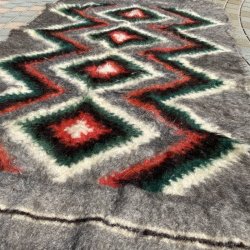画像2: 希少品BIG！60's〜70'sアメリカアンティーク　ネイティブ柄ウールラグ　USAヴィンテージ/40'sプエブロ家具pendletonチマヨペンドルトン古着ナバホ族
