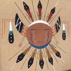 画像2: 貴重！ネイティブアメリカン ナバホ族navajoサンドペイント壁掛け　プエブロUSAヴィンテージ雑貨/カチナニューメキシコ州アンティーク