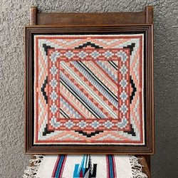 画像1: レア！70's〜ネイティブアメリカン刺繍の壁掛け　ナバホ族USAヴィンテージ雑貨/アンティークチマヨオルテガnavajo西海岸ウエスタン