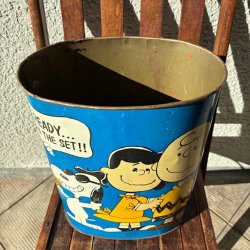 画像2: 貴重！60's スヌーピー　SNOOPYゴミ箱　アメリカアンティーク雑貨/チャーリーブラウン50'sスマーフUSAヴィンテージ古着ディズニーアメカジ