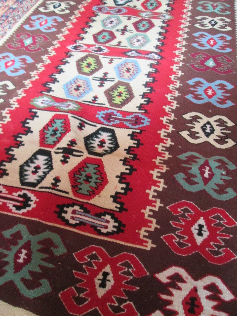 美柄 オールドキリム Kilim ビンテージ遊牧民*トルコペルシャ絨毯デンマーク - ANTIQUE BITTE