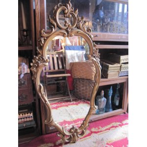 画像: 特大◆非対称！70's　アメリカアンティークミラー　鏡*欧州Antique50'sディスプレイ