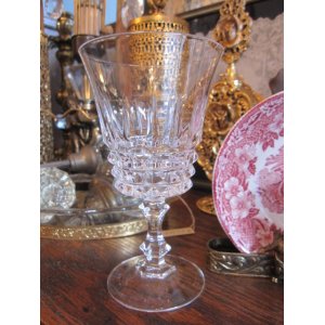 画像: クリスタル　ワイングラス　Glass　Ａｎｔｉｑｕｅ　USA