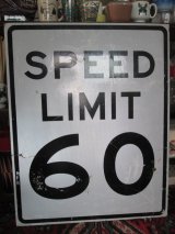画像: BIG■Vintage50's〜(木製) USAヴィンテージ道路標識Speed Limit60 