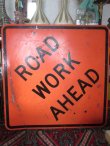 画像1: 実物大型！ROAD WORK ビンテージ看板　ロードサイン　USAアメリカ道路標識