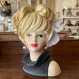 画像: 希少品Big！50's 西洋女性の陶器花瓶　USAアメリカアンティーク ミッドセンチュリー雑貨/ニューヨーク蚤の市イギリスAntiqueジュエリー