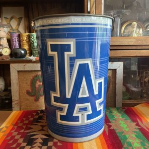 画像: 貴重！LAアメリカヴィンテージ　MLBドジャースDodgersゴミ箱　USA野球インテリア雑貨/西海岸ロサンゼルス60’s70's古着アンティーク