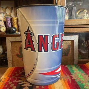 画像: 貴重！MLBアメリカヴィンテージ　Angelesエンジェルス野球ゴミ箱　USA雑貨/ガレージ西海岸60’s70's古着アンティークカリフォルニア