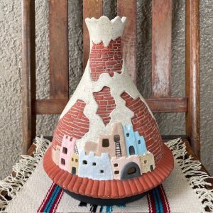 画像: 貴重！70's BIGアリゾナ州ヴィンテージ　陶器製のインディアン住居お香容器　ネイティブアメリカン雑貨/ナバホ族チマヨプエブロ