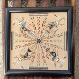 画像: 貴重！アリゾナ州砂絵サンドペイント精霊の壁掛け　ネイティブアメリカン雑貨　アンティーク/60's70'sナバホ族チマヨプエブロインディアン