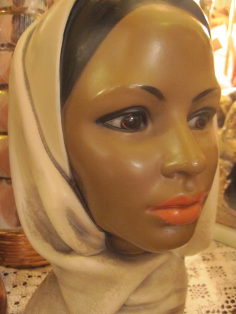 画像1: ■50's　マーワル社ビンテージ女性ターバンヘッド像　アンティーク(6)中東アラブイスラム