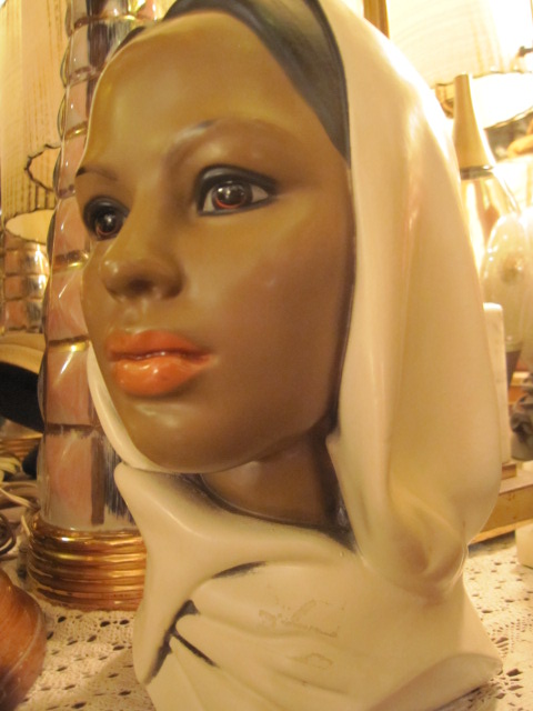 画像1: 50's　マーワル社ビンテージ女性像ターバンヘッド　アンティーク(3)中東 antique