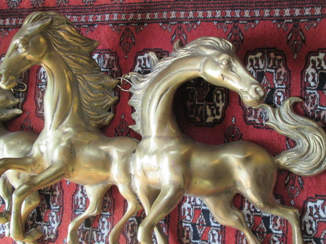 画像3: ◆60's〜アメリカアンティーク　真鍮　立体的な馬の壁掛け*モダンUSA