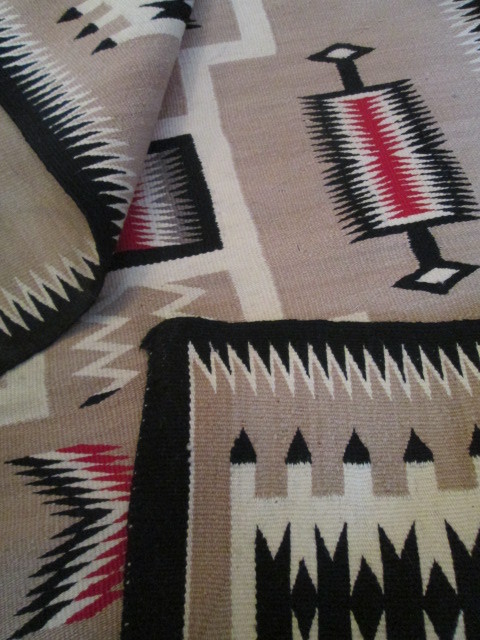 画像4: 希少！1930年代 Navajo rug ヴィンテージ  ナバホラグ Native American Storm Pattern Rug  /プエブロカチナアリゾナ州