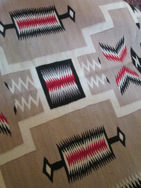 画像5: 希少！1930年代 Navajo rug ヴィンテージ  ナバホラグ Native American Storm Pattern Rug  /プエブロカチナアリゾナ州
