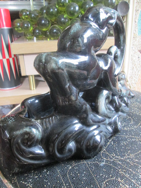 画像4: ◆50's 黒色ガゼル 花瓶置物　USA製アンティーク*ロカビリー40's