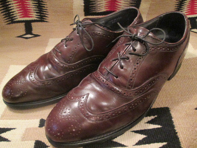 画像1: 抜群◆USA製ビンテージ　ウイングチップ革靴　9　1/2M*紳士