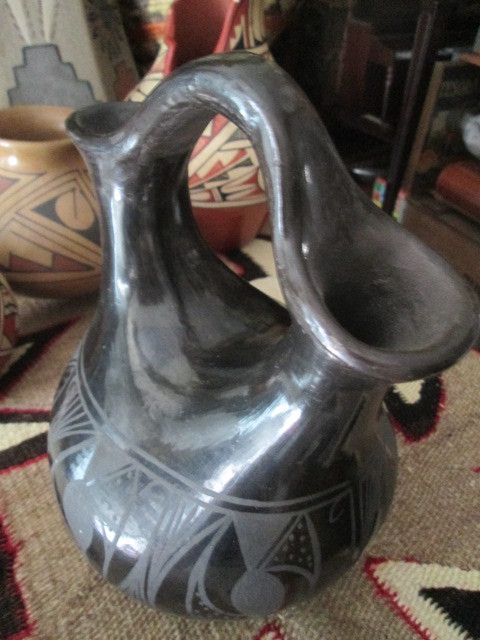 画像2: ■Very old ネイティブアメリカン ポタリー壷（66)*black on black native pottery