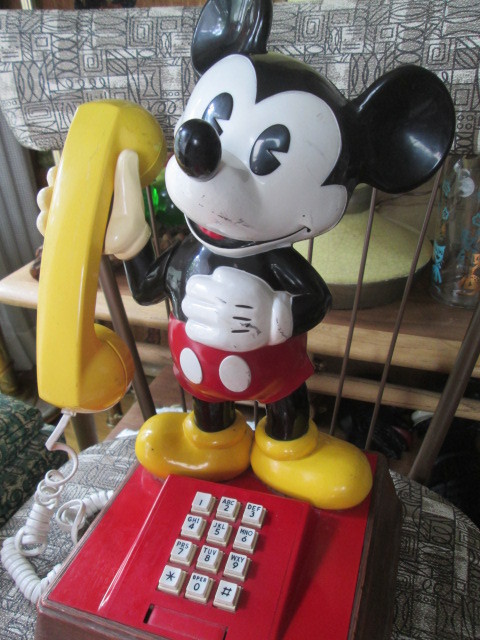 ミッキーマウス Mickey Mouse 置物 電話機 プッシュホン ATT