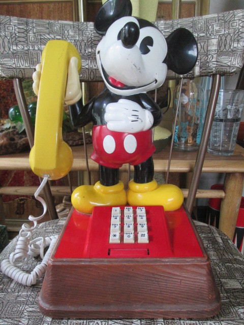 70 S ｕｓａヴィンテージ ミッキーマウス 電話機 Walt Disney Antique Bitte
