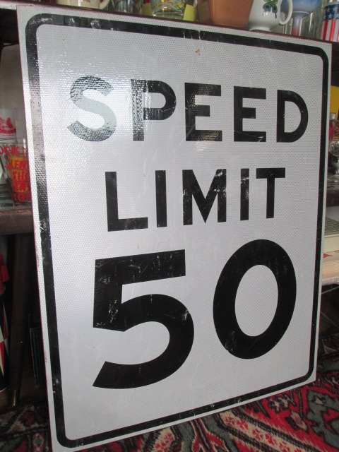 画像1: BIG■Vintage50's〜木製USAヴィンテージ道路標識Speed Limit50 