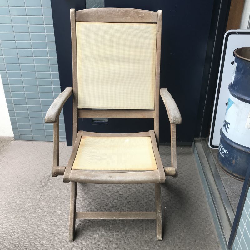 貴重！ニューヨーク産ヴィンテージ 木製折り畳み椅子チェア アメリカ 