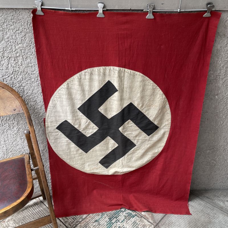 1930年代 実物 ナチスドイツ旗フラッグ 第二次世界大戦 ヒトラー ヴィンテージ/親衛隊フランス米軍ソ連ミリタリー古道具 - ANTIQUE  BITTE