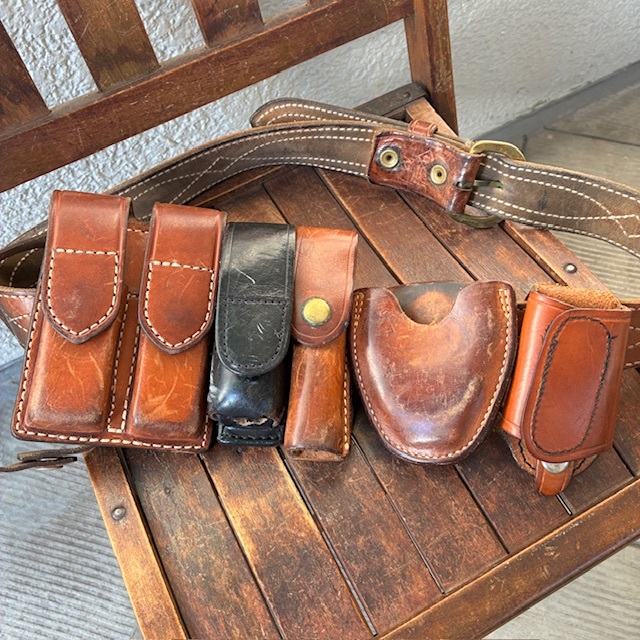 画像2: 貴重！USAヴィンテージ本革レザー小道具ポケット多数ベルト　アメリカ製　/古道具テキサス州ウエスタン革靴トラッドネイティブ古着