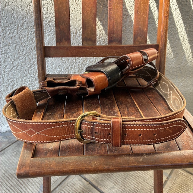 画像3: 貴重！USAヴィンテージ本革レザー小道具ポケット多数ベルト　アメリカ製　/古道具テキサス州ウエスタン革靴トラッドネイティブ古着